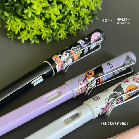 Набор простых «Вечных карандашей» с ластиком и наклейками «Куроми - Kuromi My Melody» 4 шт.  фото 3